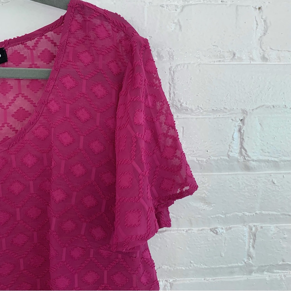 Torrid Sheer Top W/ Flutter Sleeves - Size 1 - image 4